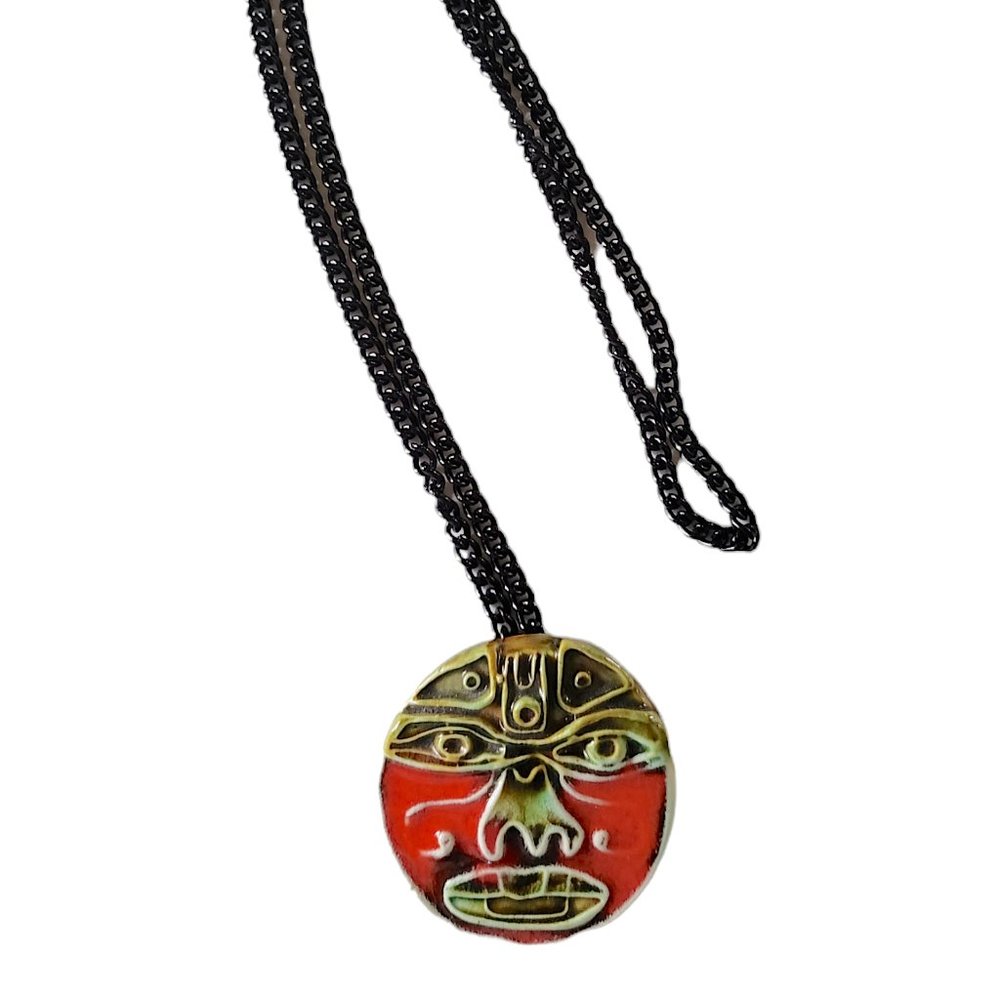 Ceramic Round Face Pendant Made in Venezuela